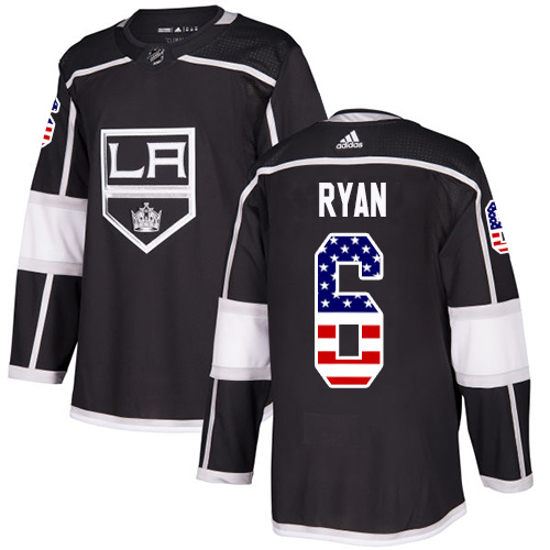 Cheap Adidas Los Angeles Kings 6 Joakim Ryan Black Home Authentic USA Flag Stitched Youth NHL Jersey